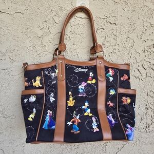 Disney Bradford Exchange "Carry The Magic" Purse Tote Black Bag Tinkerbell Charm